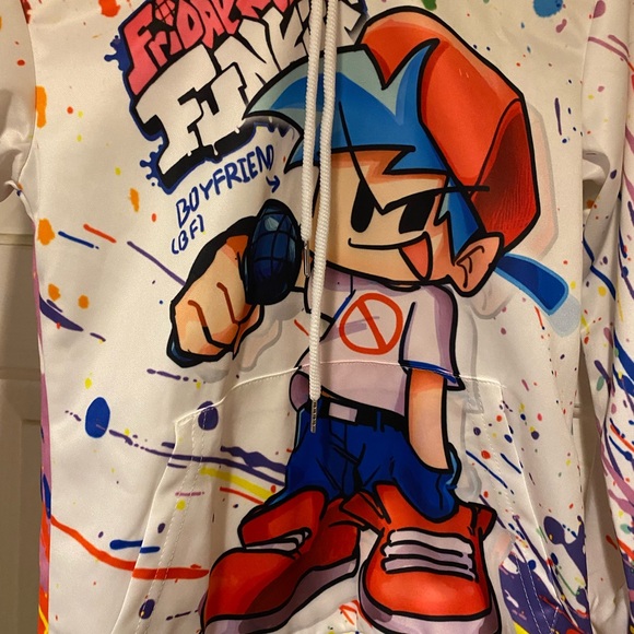 Friday Night Funkin Boyfriend (BF) Hoodie Hooded Sweatshirt - Size X-Small - Picture 2 of 5